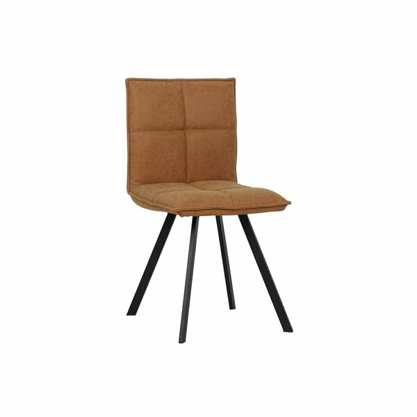 Kd Americana Wesley Modern Leather Dining Chair with Metal Legs, Light Brown KD3034435